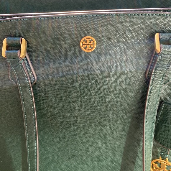 Tory Burch Large Saffiano Leather Tote in Pine Green - Picture 5 of 7
